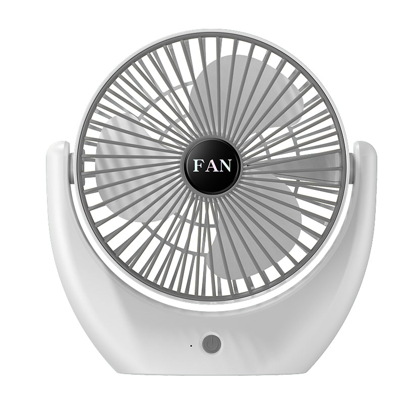 HUNTINGOOD Desktop Electric Fan/Rechargeable Portable Fan with Three Gears Wind, 180° Rotary Angles Wind Blowing for Bedroom, Living Room, Office, Dormitory