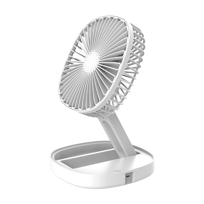 HUNTINGOOD Collapsible Multifunctional  Air Circulation Fan/Rechargeable Desktop Fan with Three Gears Wind, Ice Cubes Cooling, Easy to Adjust Angles and Take In, Personal Fan for Bedroom, Kitchen, Living room, Office, Dormitory