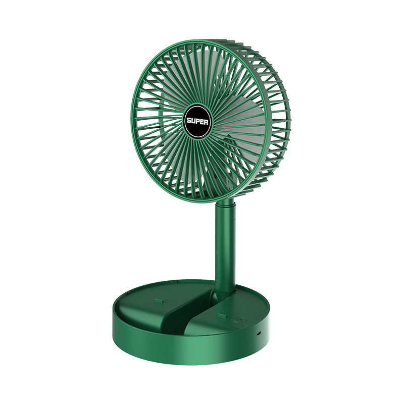 HUNTINGOOD Desktop Foldable Fan/Amazing Binge-watch Rechargeable Fan/180° Rotary Personal Fan with Three Gears Wind, Flexible Pillar to Stretch Out and Draw Back for Bedroom, Living Room, Office, Dormitory